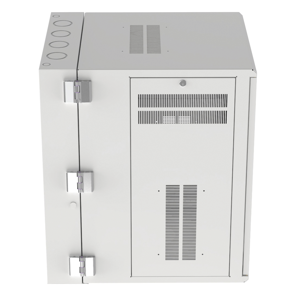 Gabinete PanZone de Montaje en Pared, de 19in, Puerta con Ventana de Seguridad, 18 UR, 762mm de Profundidad, Color Blanco