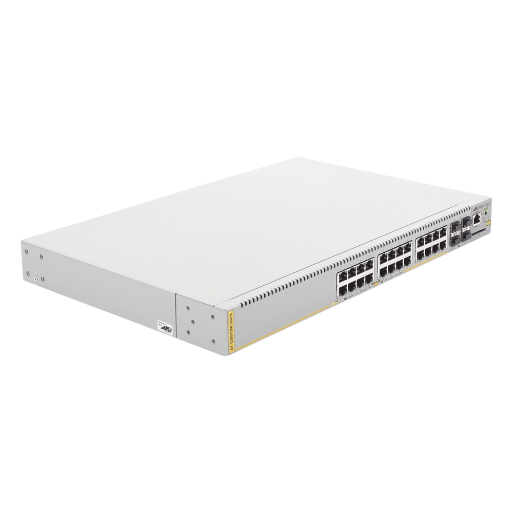 Switch PoE+ Administrable CentreCOM GS970M, Capa 3 de 24 Puertos 10/100/1000 Mbps + 4 SFP Gigabit, 370 W