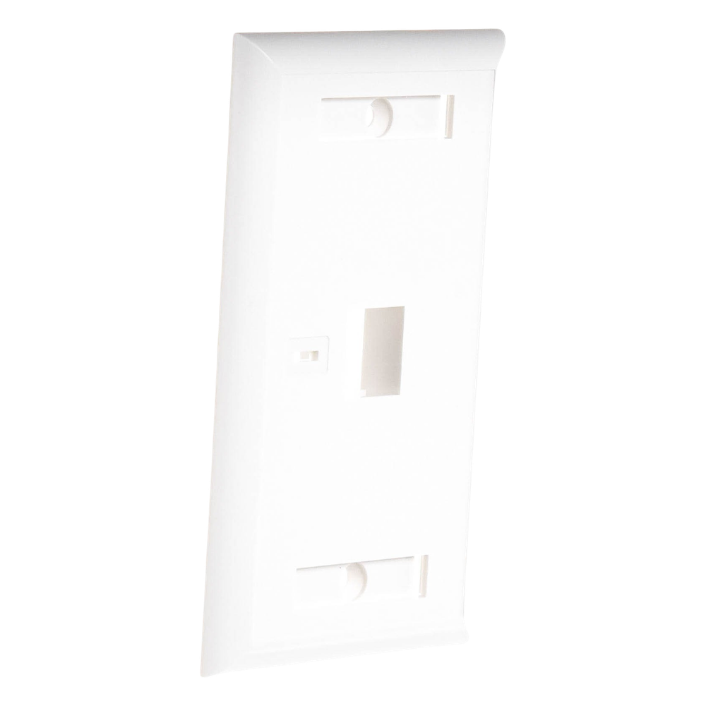 Placa de Pared de 1 Puerto, Keystone, con Espacio para Etiqueta, Color Blanco