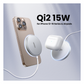 Cargador Inalámbrico Magnético 15W / Protocolo Qi 2 / USB-C 9V 2.2A / Eficiencia 83% / Protección Multinivel / Material PC+ABS+Aleación Aluminio / Cable 1.5m