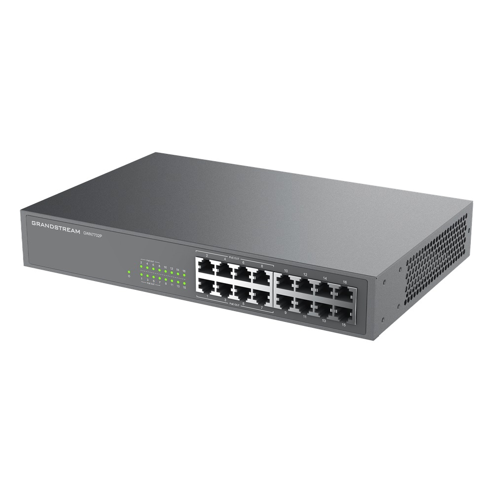 Switch PoE+ 16 Puertos Gigabit No Administrable / 8 puertos 10/100/1000 Mbps / 8 puertos PoE+ / hasta 145W