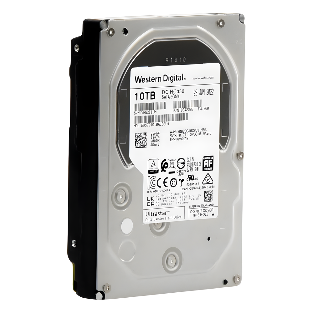 Disco Duro Enterprise 10 TB / Wester Digital (WD) / Serie Ultrastar / Recomendado para Data Center y NVRs de Alta Capacidad / Alto Performace