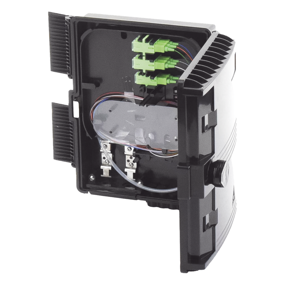 Cierre de Empalme para 24 Fusiones de Fibra Óptica, Interior/Exterior, con 8 Acopladores SC/APC y Splitter 1x8 SC/APC Incluido, IP65