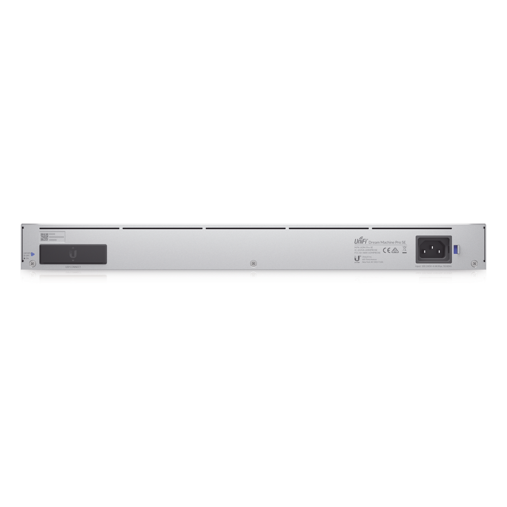 UniFi OS Console: Dream Machine Special Edition, 8 puertos LAN RJ45 con POE, 1 LAN SFP+, 1 WAN 2.5G RJ45  y 1 WAN SFP+, 128 GB de memoria interna. Todas las aplicaciones UniFi integradas