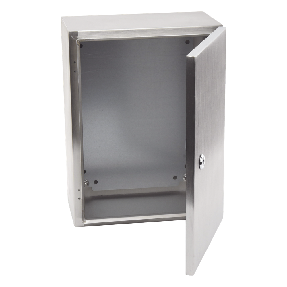 Gabinete de Acero Inoxidable IP66 Uso en Intemperie (300 x 400 x 200 mm) con Placa Interna Galvanizada.