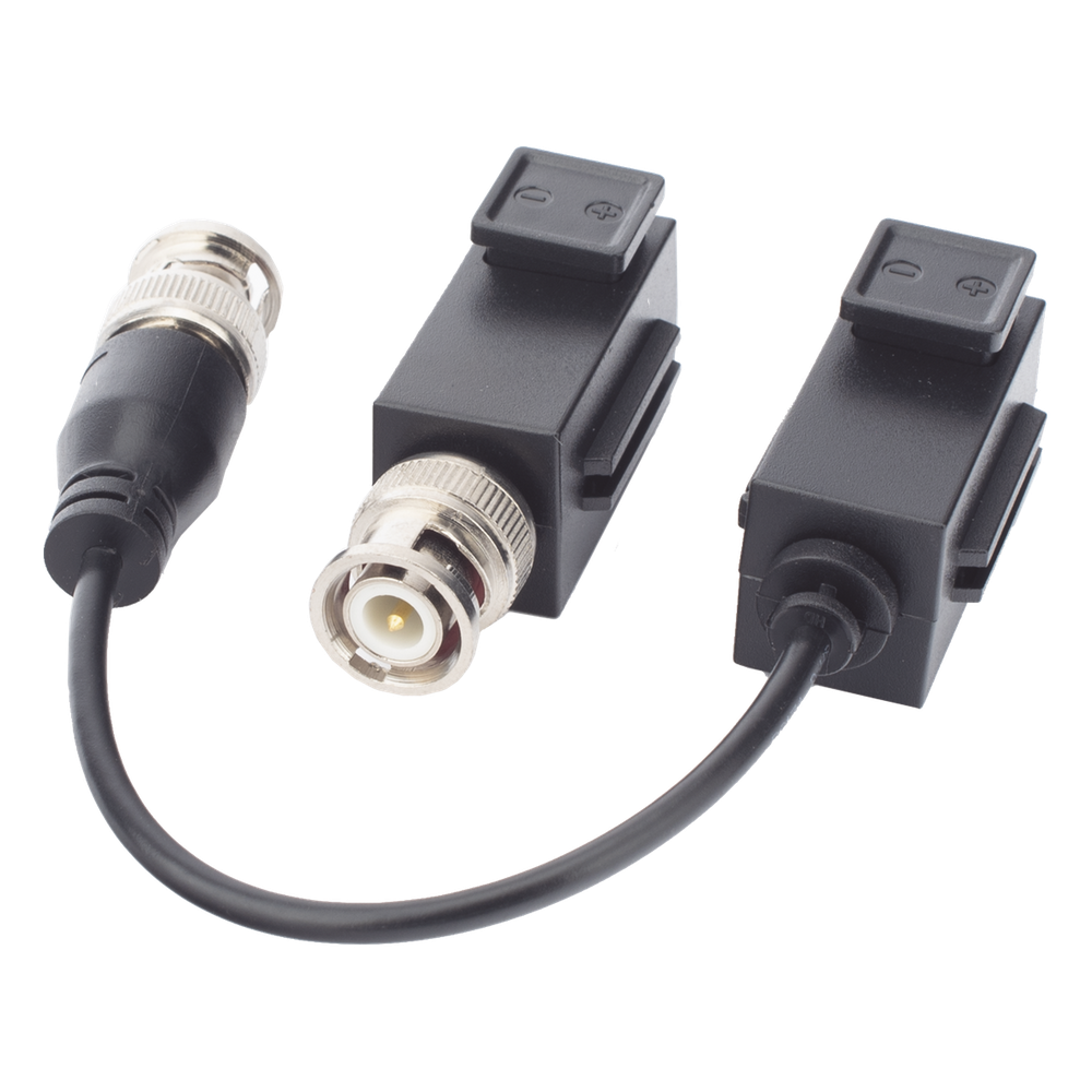 Kit de Transceptor (Balluns) TURBOHD con Boton Push / Hasta 8 MP (4K) / 100% Cobre / Soporta HD-TVI / AHD / CVI / CVBS / Audio por Coaxitron / Datos para Menu de Configurar de Cámaras