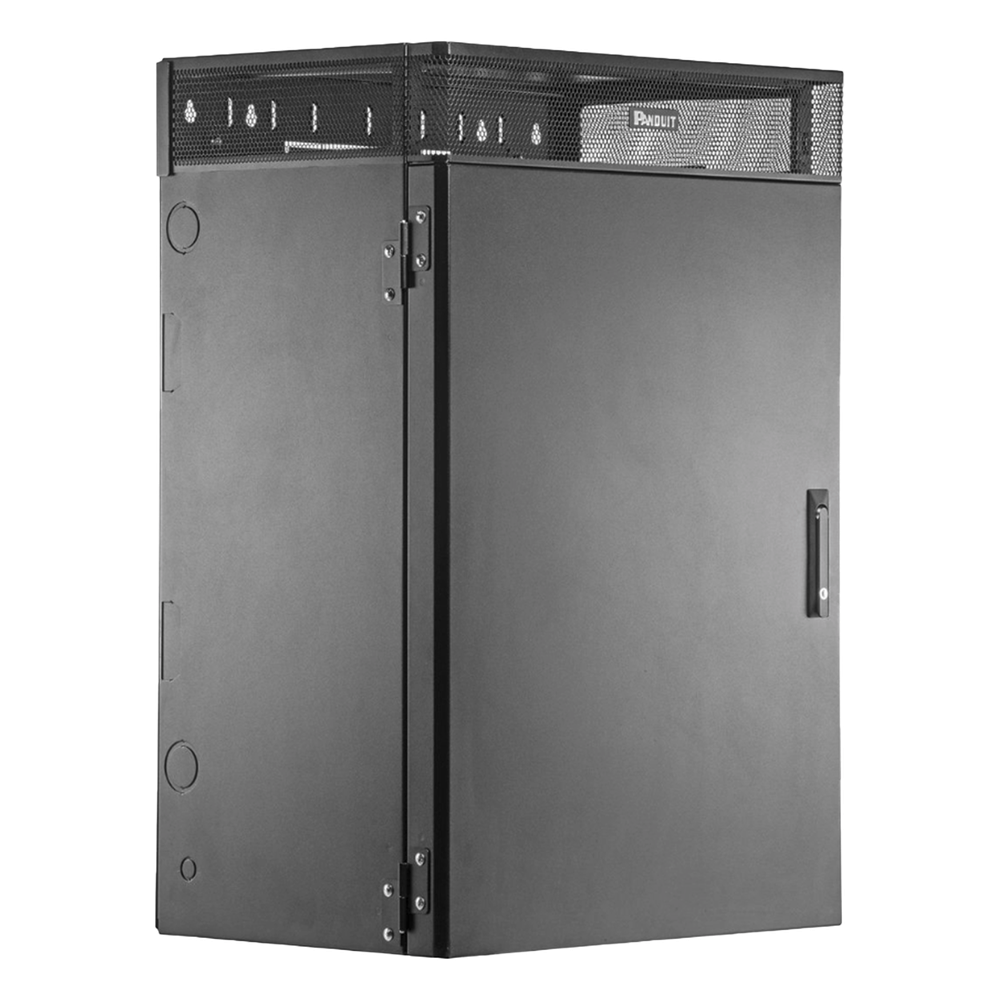 Gabinete de Montaje en Pared TrueEdge™, Con 9 UR para Equipo Activo y 9 UR para Paneles de Parcheo, Fabricado en Acero, Color Negro