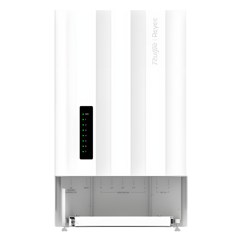Switch PoE para Exteriores / 7 Puertos Gigabit / 5 RJ45 + 2 SFP / PoE+ 60W / ERPS / IP65 / -30°C a 65°C / Gestión Cloud / Capa 2 / Fanless