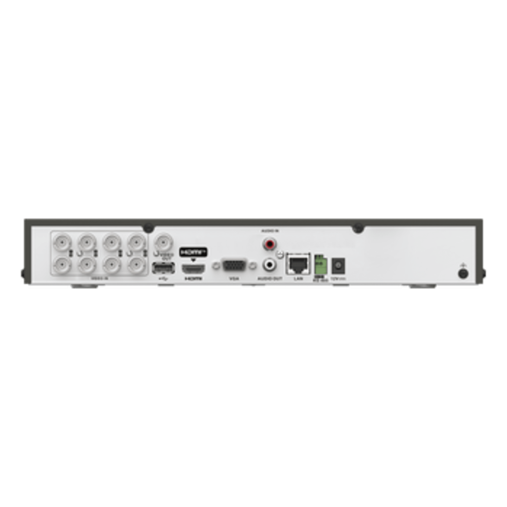 DVR 8 Canales TURBOHD + 8 Canales IP / 8 Megapixel (4K) / Audio Bidireccional por Coaxitron / ACUSENSE / 1 Bahía de Disco Duro / Salida de Video en 4K / H.265+