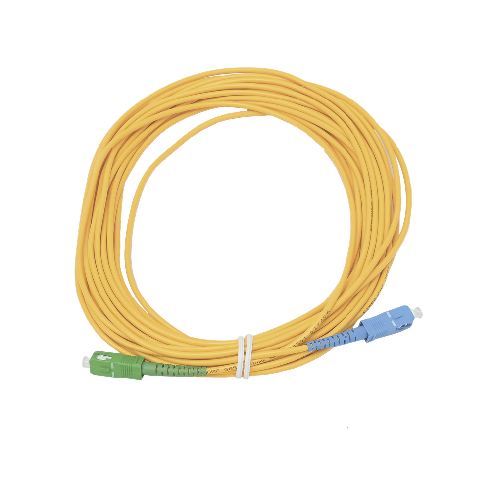 Jumper de Fibra Óptica Simplex, Monomodo, con Conectores SC/UPC-SC/APC, de 10 Metros (32.81 Pies)