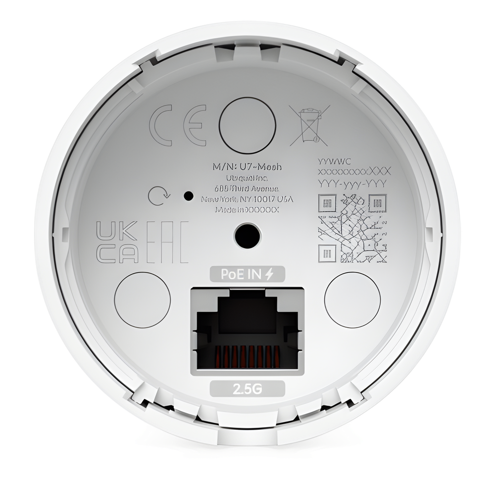 U7-Mesh - Punto de Acceso WiFi 7 para Interior y Exterior Mesh, Uplink 2.5 GbE, Cobertura de hasta 140 m² y Capacidad para 200+ Clientes, Montaje en Pared, Poste o Escritorio