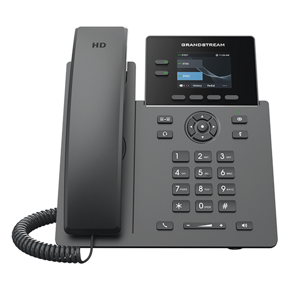 TELÉFONO IP POE GRADO OPERADOR DE 2 LÍNEAS / PANTALLA LCD TFT 2.4 PULGADAS COLOR / 8 BOTONES VIRTUALES MULTIUSO / SEGURIDAD CARRIER-GRADE / COMPATIBLE CON GDMS / AUDIO HD / CONFERENCIAS DE AUDIO 5 VÍAS