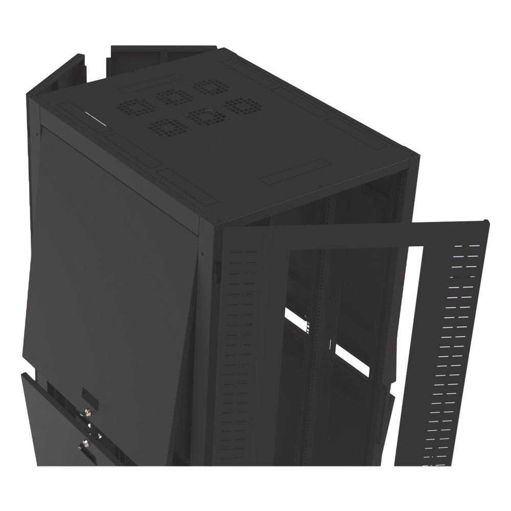 Gabinete para Telecomunicaciones Rack Estándar de 19", 42UR, 800 mm Ancho x 1000 mm Profundidad. Fabricado en Acero, Se envía el Gabinete Armado.