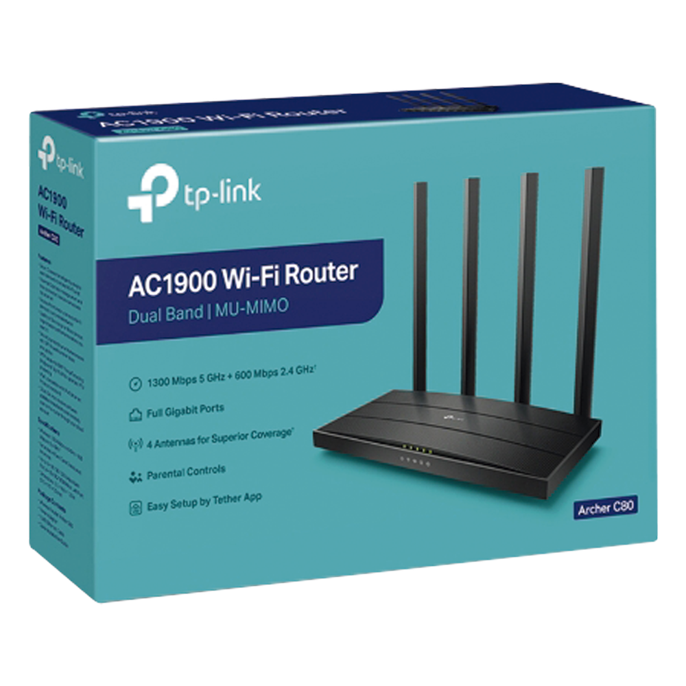 Router inalámbrico WiFi 5 ac / Wave 2 MU-MIMO 3x3 1900 Mbps / Doble Banda 2.4 y 5 GHz / 1 puerto WAN 10/100/1000 Mbps / 4 puertos LAN 10/100/1000 Mbps / Tecnología Smart Connect / Compatible con EasyMesh