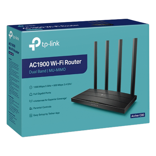 Router inalámbrico WiFi 5 ac / Wave 2 MU-MIMO 3x3 1900 Mbps / Doble Banda 2.4 y 5 GHz / 1 puerto WAN 10/100/1000 Mbps / 4 puertos LAN 10/100/1000 Mbps / Tecnología Smart Connect / Compatible con EasyMesh
