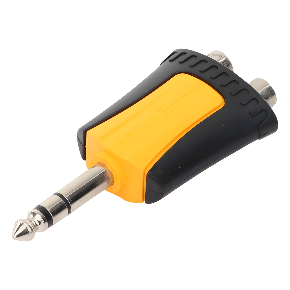 Conector Estéreo |  1/4in - 2 x RCA hembra | Adaptador de Carcasa de Plastico |