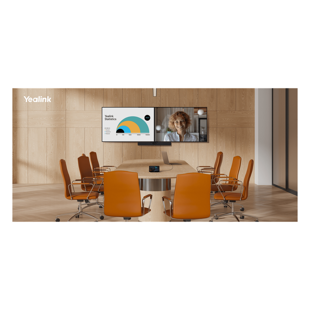 Barra de Videoconferencia Yealink A40 para Salas Medianas con Android Integrado para Microsoft Teams - No Requiere PC - Incluye Panel Touch