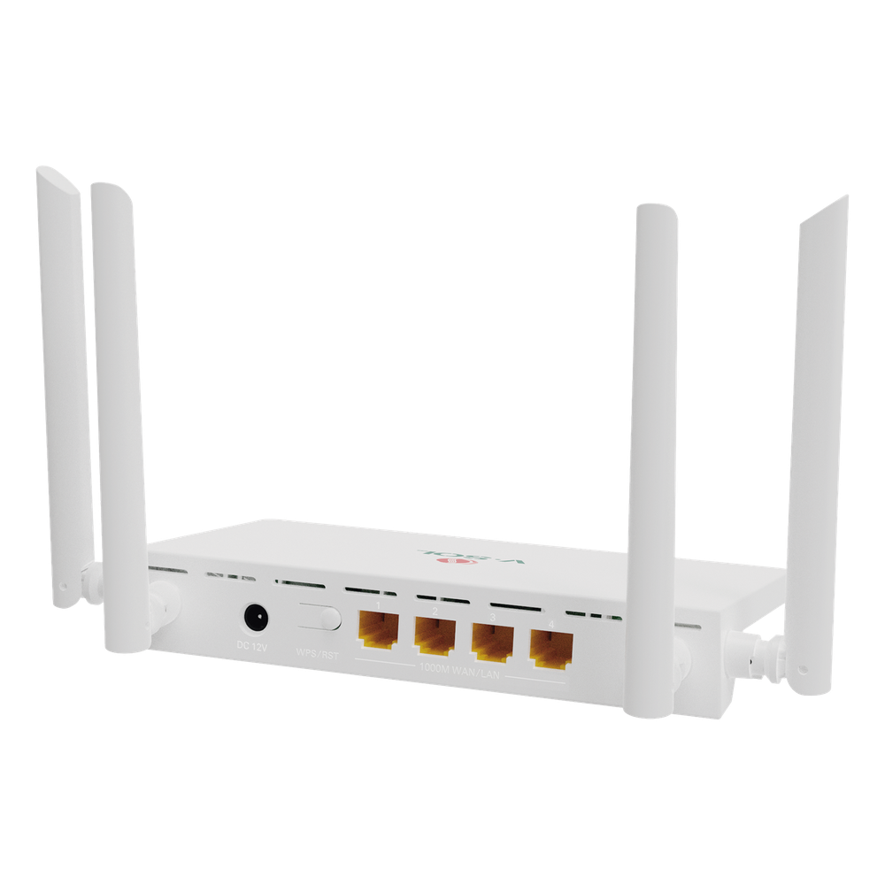 Router Inalámbrico WiFi 6 / 4 puertos LAN Gigabit/ Soporta MESH con las ONUs WiFi 6 de V-SOL / Diseño Compacto