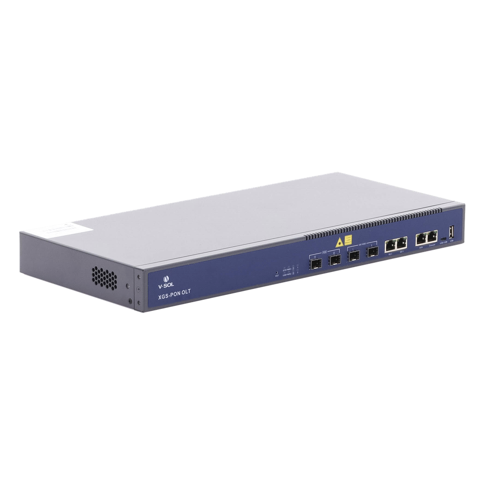 OLT Dual de 2 Puertos XGSPON/GPON / 4 Puertos Uplink (2 Puerto Gigabit RJ45 + 2 Puertos SFP/SFP+) / Hasta 512 ONUs