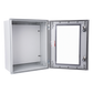 Gabinete de Poliéster IP65 Puerta Transparente, Uso en Intemperie (400 x 500 x 200 mm) con Placa Trasera Interior de Plástico (Incluye Chapa y Llave).