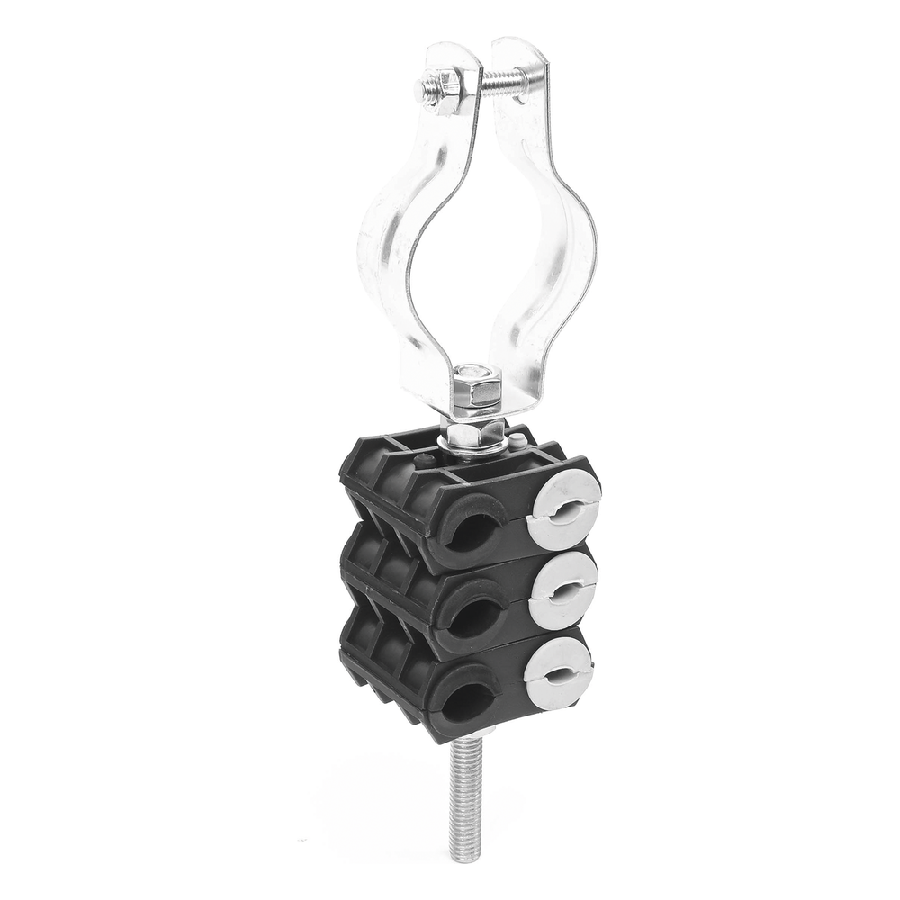 KIT de Tres Sujetadores de plastico para seis cables de 6 a 8 mm con todo y hardware de instalación en tubos de 1 1/4 in