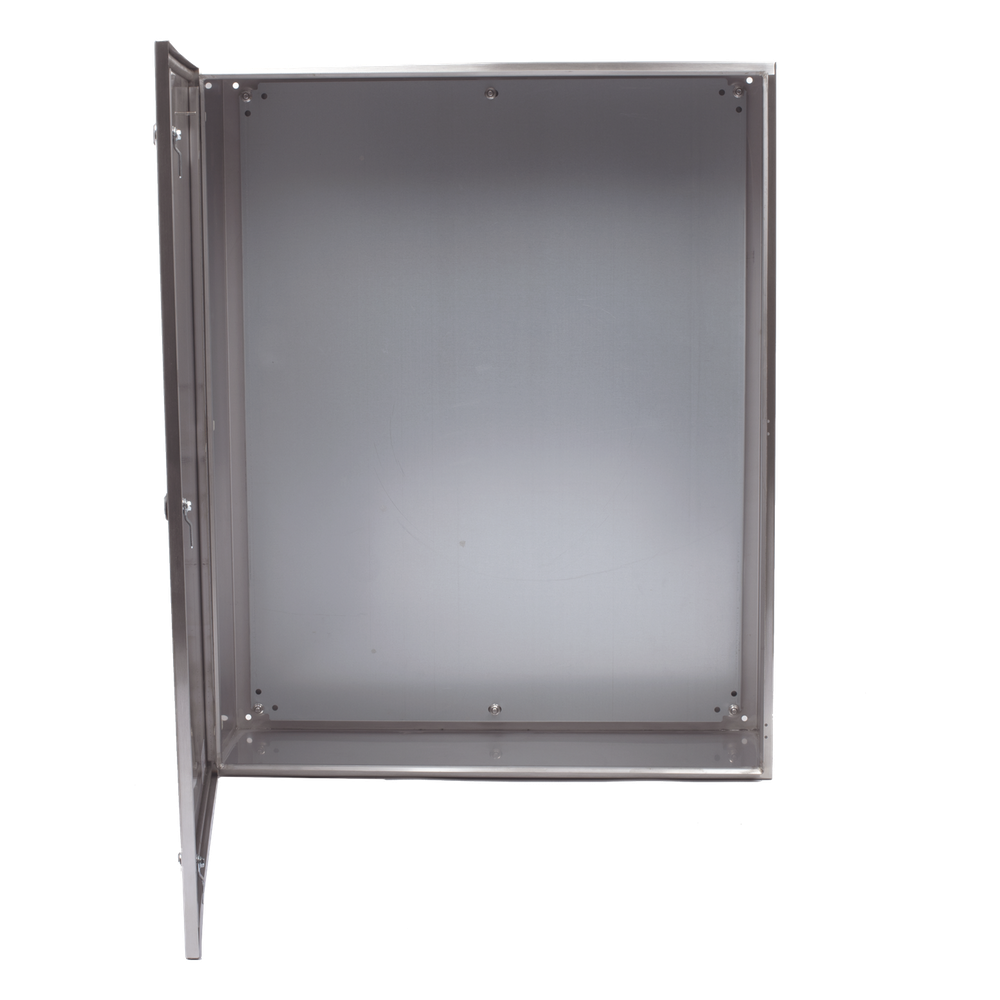 Gabinete de Acero Inoxidable IP66 Uso en Intemperie (800 x 1000 x 300 mm) con Placa Interna Galvanizada.