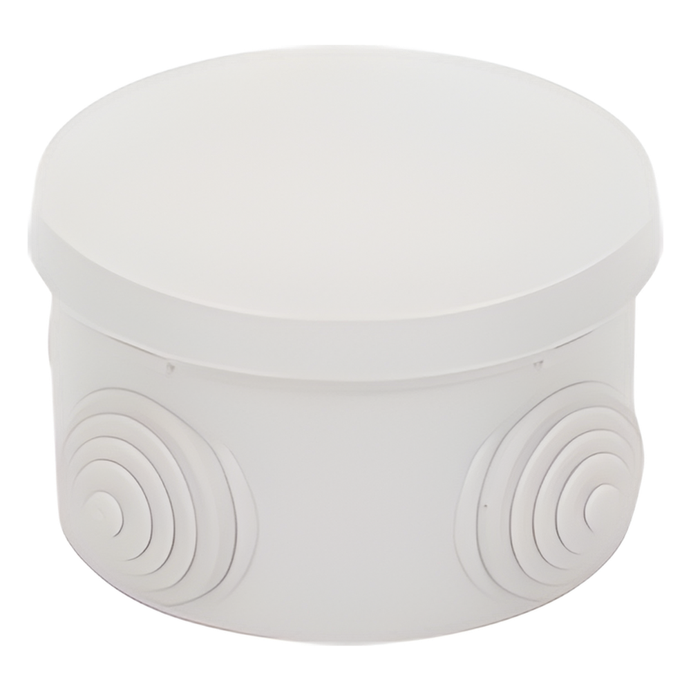 Caja Derivación-Conexión de Plástico Circular con 4 Glándulas de Goma (70 diámetro X 48 alto mm). Para Instalaciones Comerciales,  Residenciales e Industriales. Cerrado a Presión.