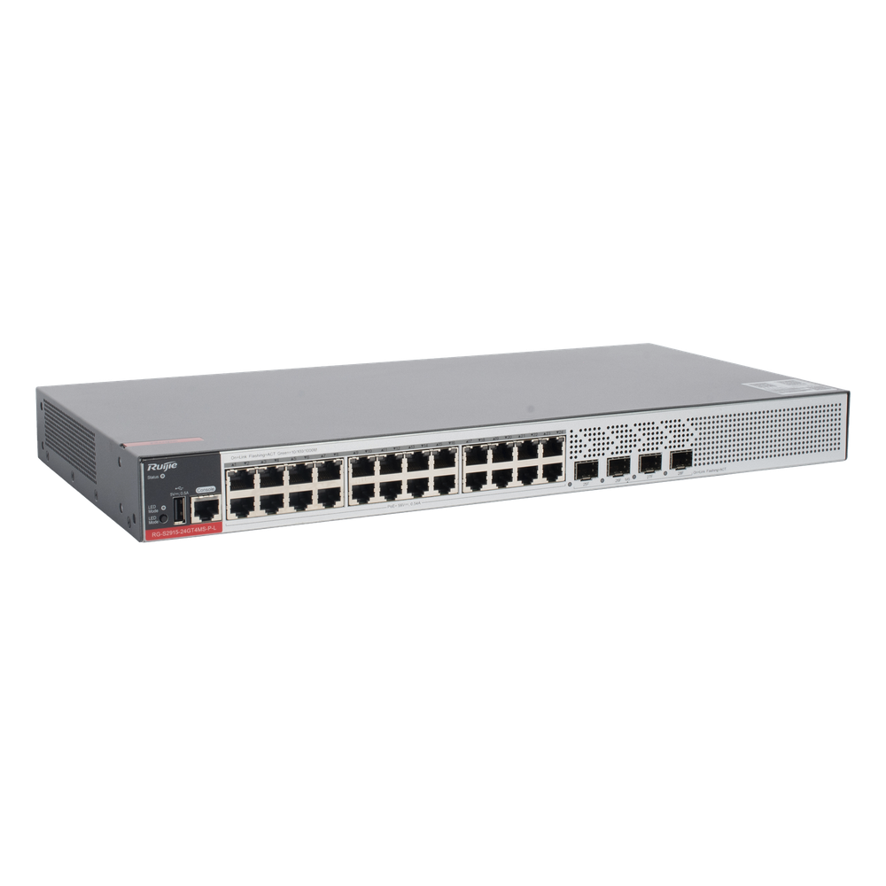 Switch PoE+ Empresarial 370 Watts, Administrable L2+, 24 Puertos Gigabit y 4 Puertos Uplink SFP 2.5G