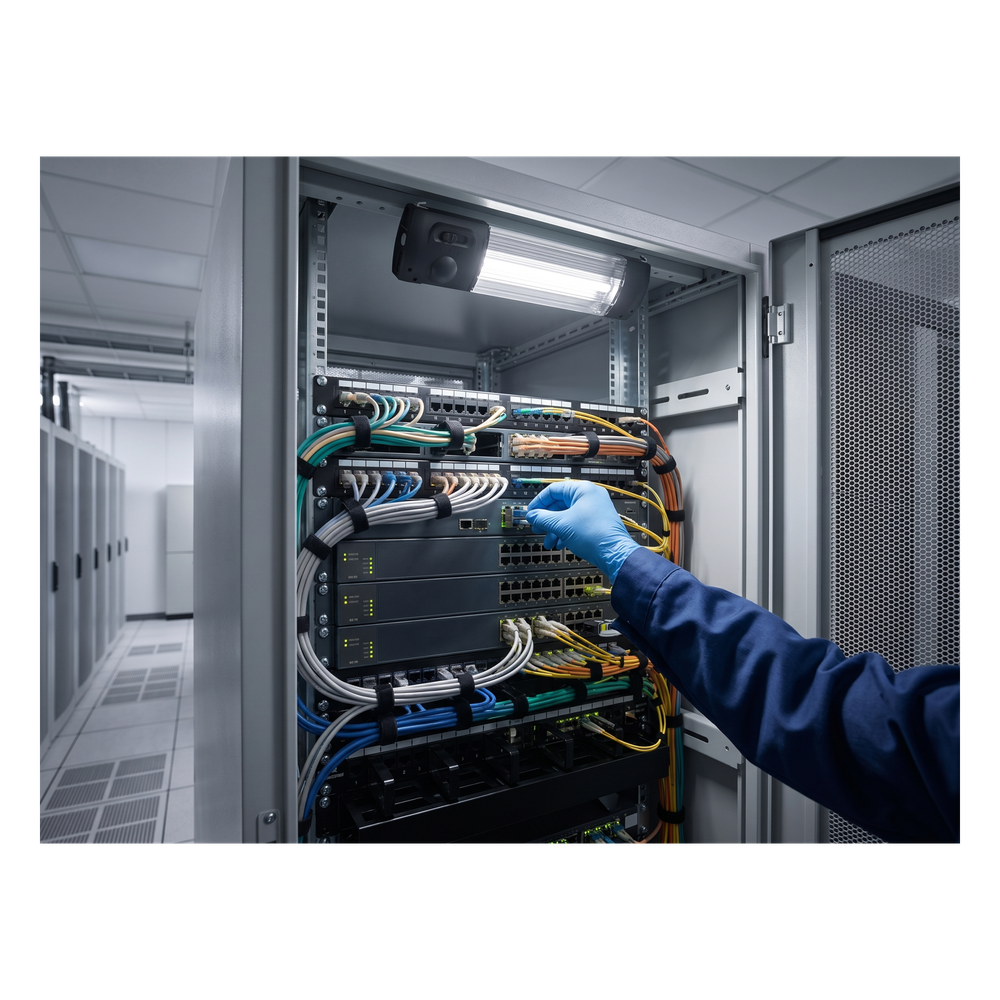 Lámpara LED para Gabinete de Telecomunicaciones / 900 lm (4000K Blanco Neutro) / 9W / Instalación sin Herramientas / Serie hasta 4 Unidades / 100-240 Vca