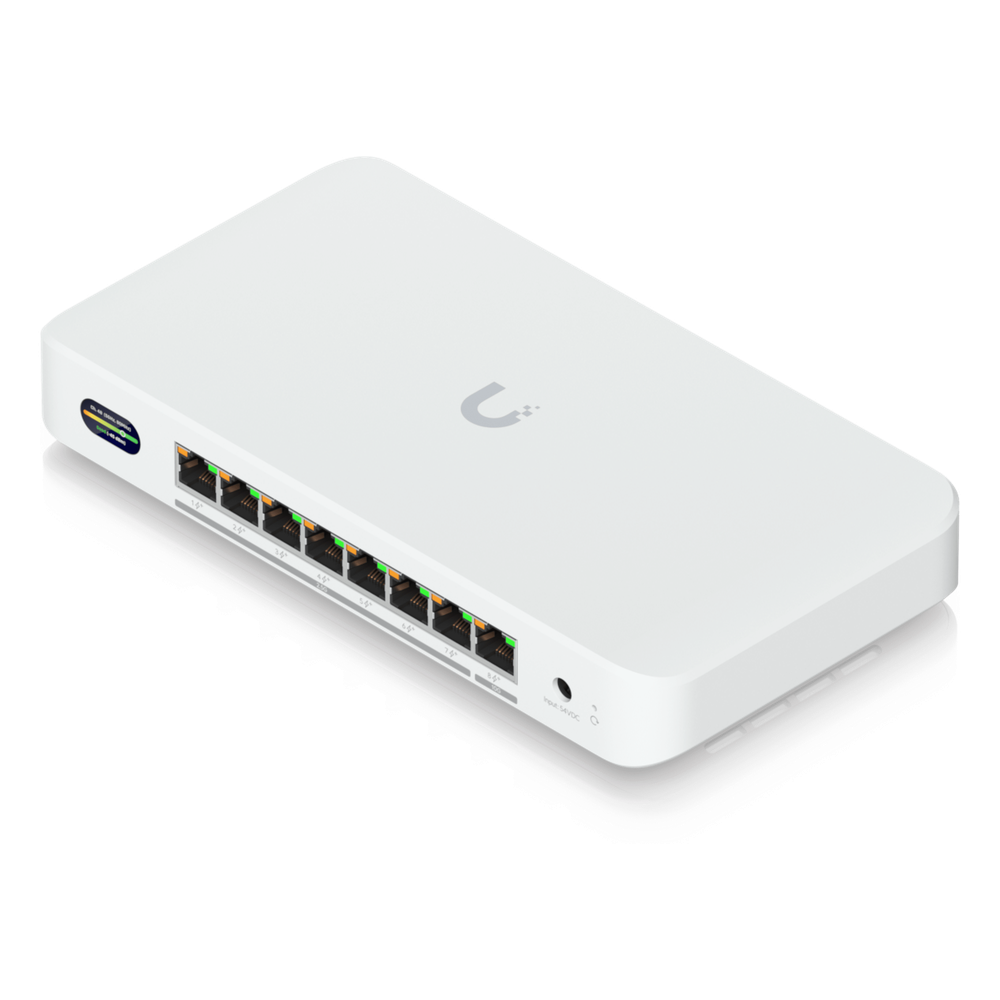 UniFi Device Bridge Switch (UDB-Switch) – Switch PoE+ Compacto con Puertos Multi-Gig (1 x 10 GbE y 7 x 2.5 GbE) y Enlace Inalámbrico WiFi 7 Integrado