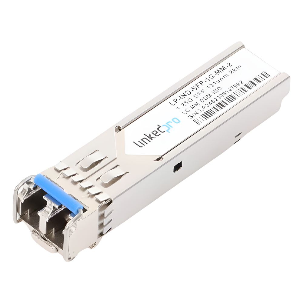 Transceptor Óptico Industrial SFP (Mini-Gbic) / Multimodo 1310 nm / 1.25 Gbps / 1000BASE-SX / Conectores LC/UPC Dúplex / DDM / Hasta 2 km