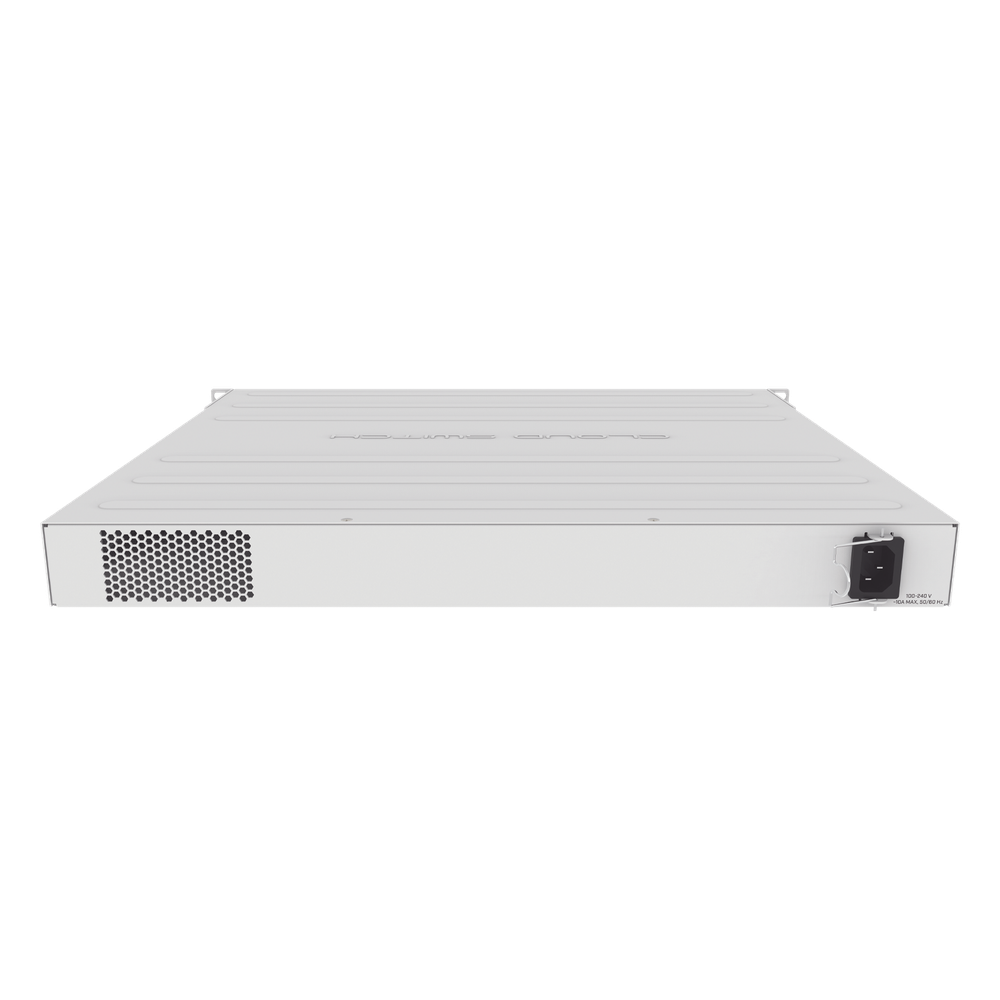 Cloud Router Switch 48 puertos PoE 802.3af/at Gigabit, 4 puertos SFP+ 10G, 2 puertos QSFP+ 40G, Montaje en Rack