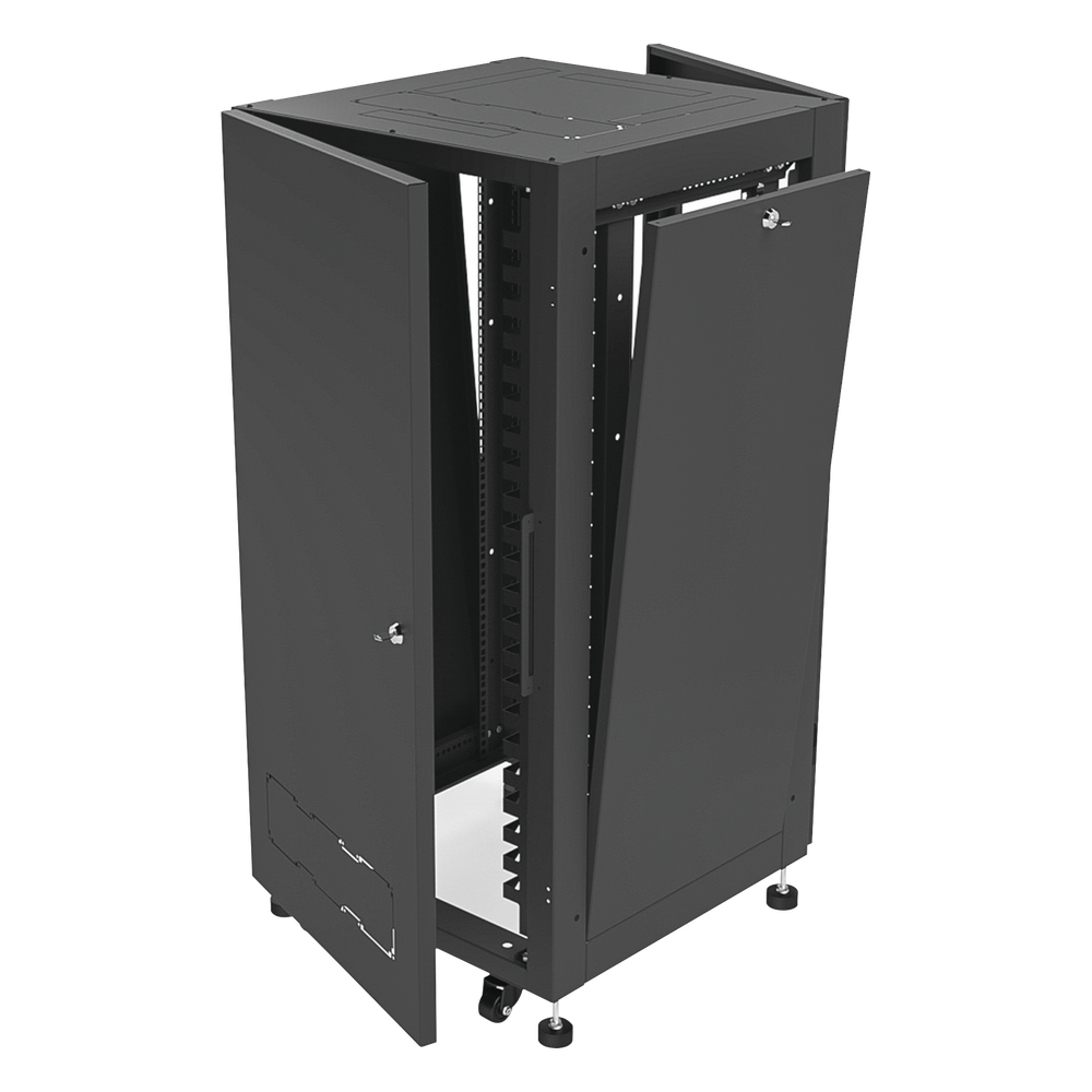 Gabinete Profesional para Telecomunicaciones de 19in, Instalación a Piso, 24UR, 600 mm Profundidad, Se envía el Gabinete Armado.