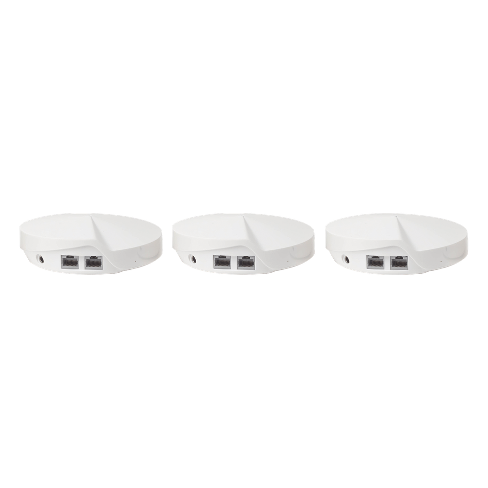 Kit 3 Routers Inalámbricos MESH Interior para Hogar / Doble Banda Wi-Fi 5 AC1300 Mbps / 2 Puerto Gigabit WAN/LAN / 4 Antenas Internas / Administración Mediante la App Deco (iOS, Android) / Protección HomeCare