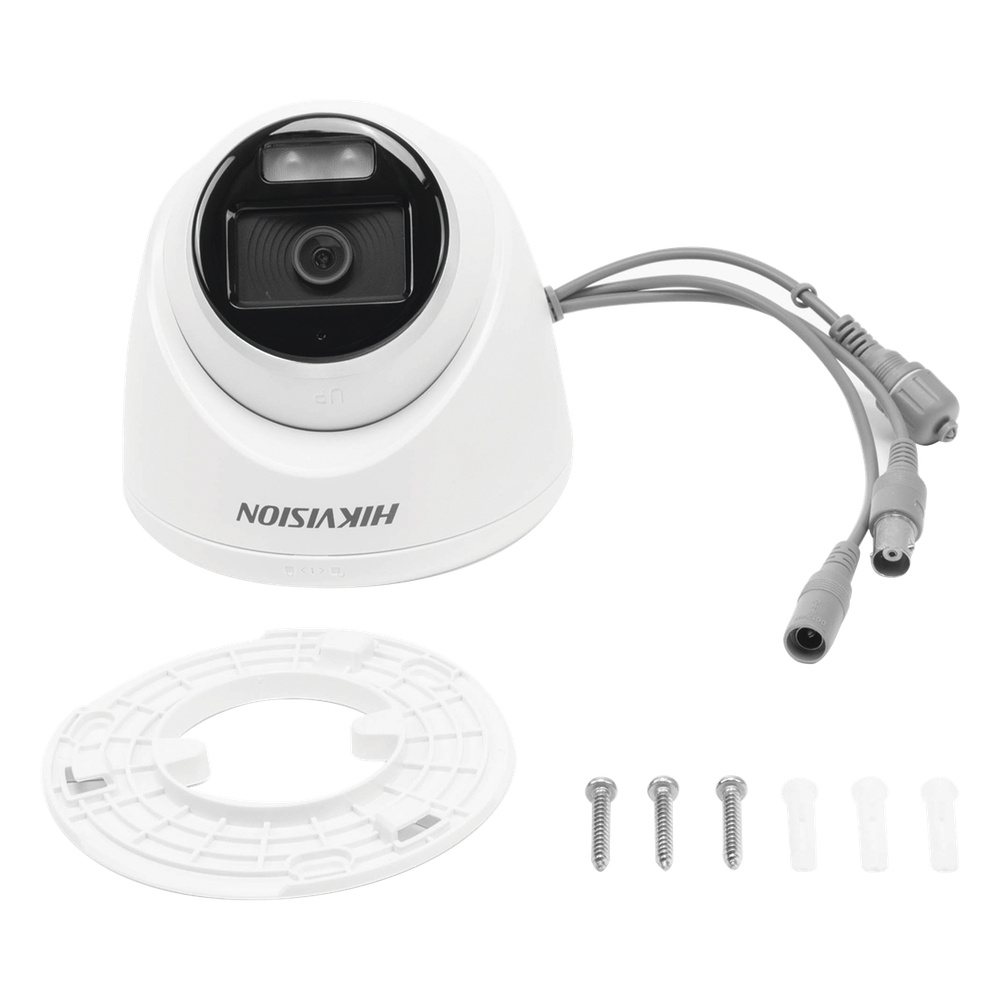 [ColorVu] Turret TURBOHD 3K (5 Megapixel) / Micrófono Integrado / Lente 3.6 mm / Imagen a Color 24/7 / 40 mts Luz Blanca / Exterior IP67 / dWDR / 4 Tecnologías