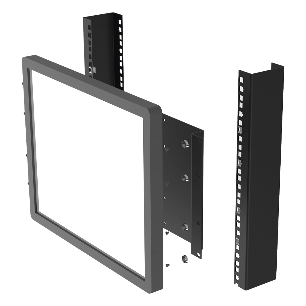 Montaje para Monitor VESA 75x75 hasta 200x200. Compatible con rack 19" 5U.