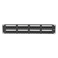 Panel de Parcheo de Impacto (110) UTP de 48 Puertos Cat5e 19 Pulgadas (48.26 cm), 2U con Barra para Organizar Cable
