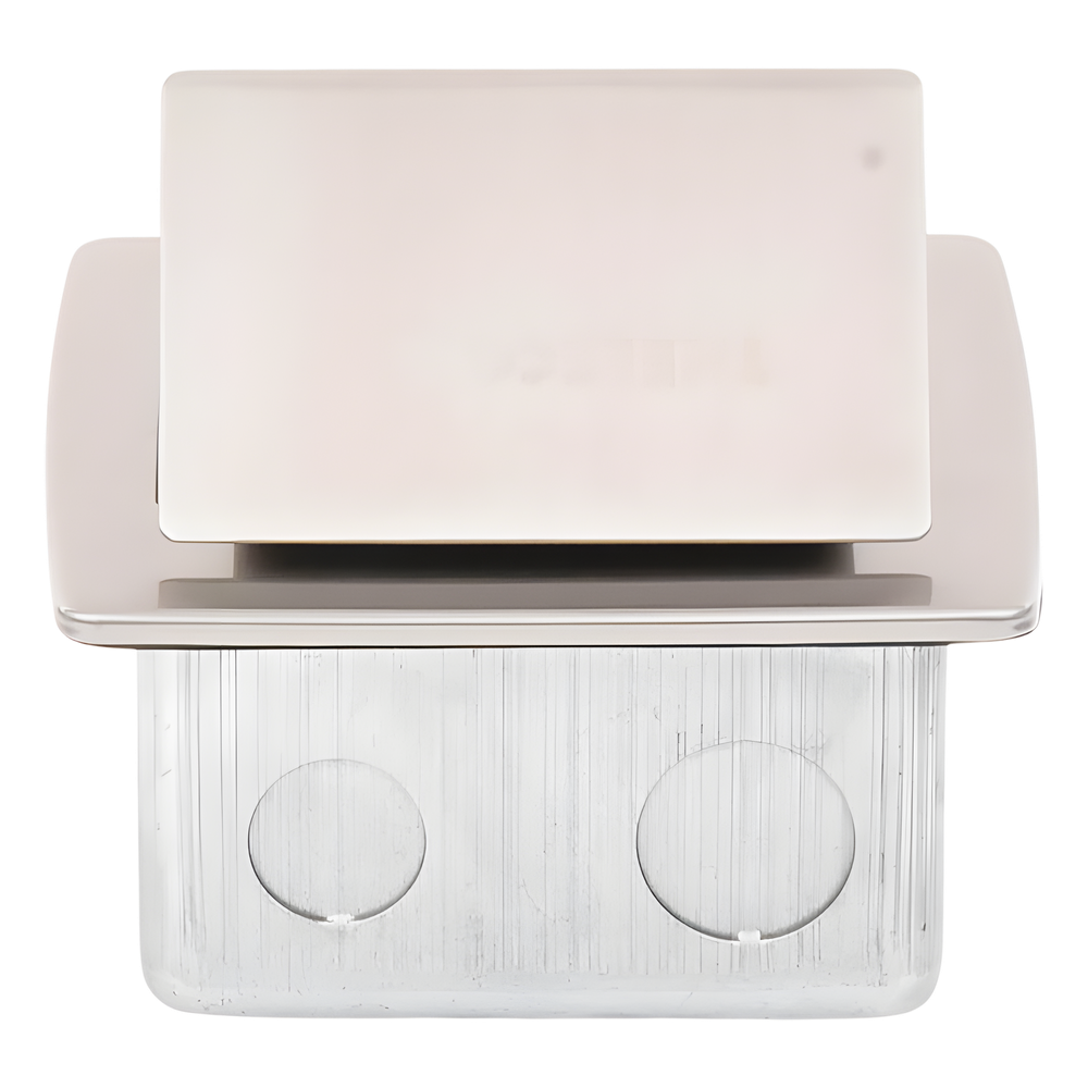 Mini Caja de Piso Rectangular en Acero Inoxidable con 2 Contactos Eléctricos (11000-21201)