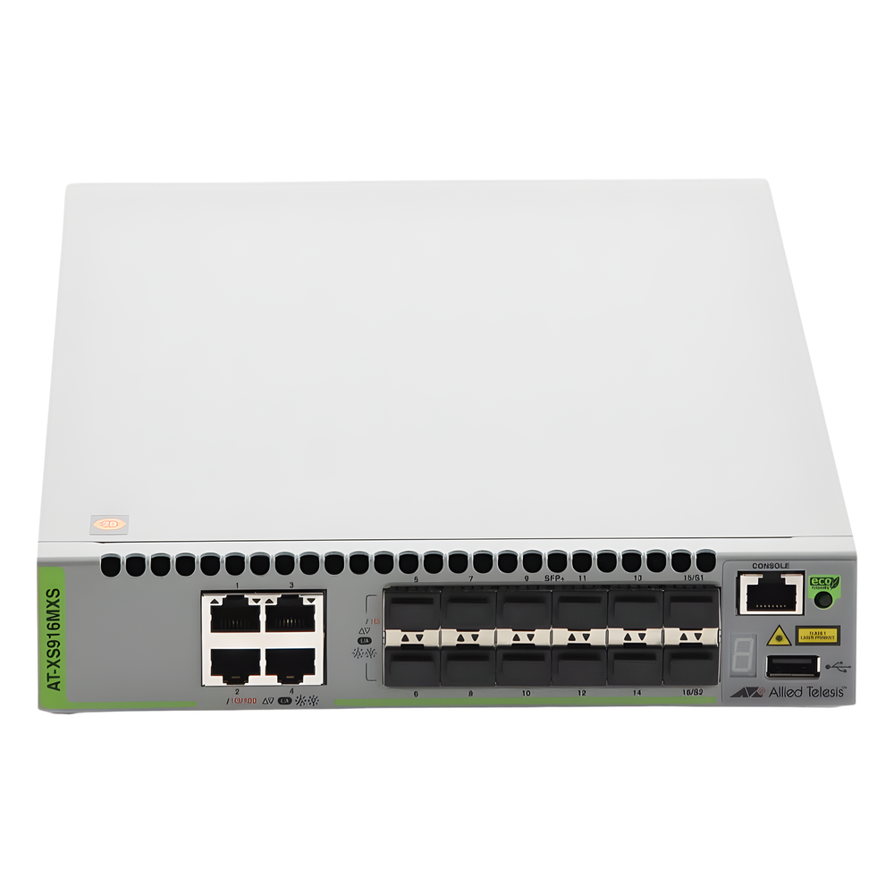 Switch Capa 3 Stackeable 10 Gigabit , 12 puertos SFP/SFP+ 10G y 4 puertos 100/1000/10G Base-T (RJ-45)