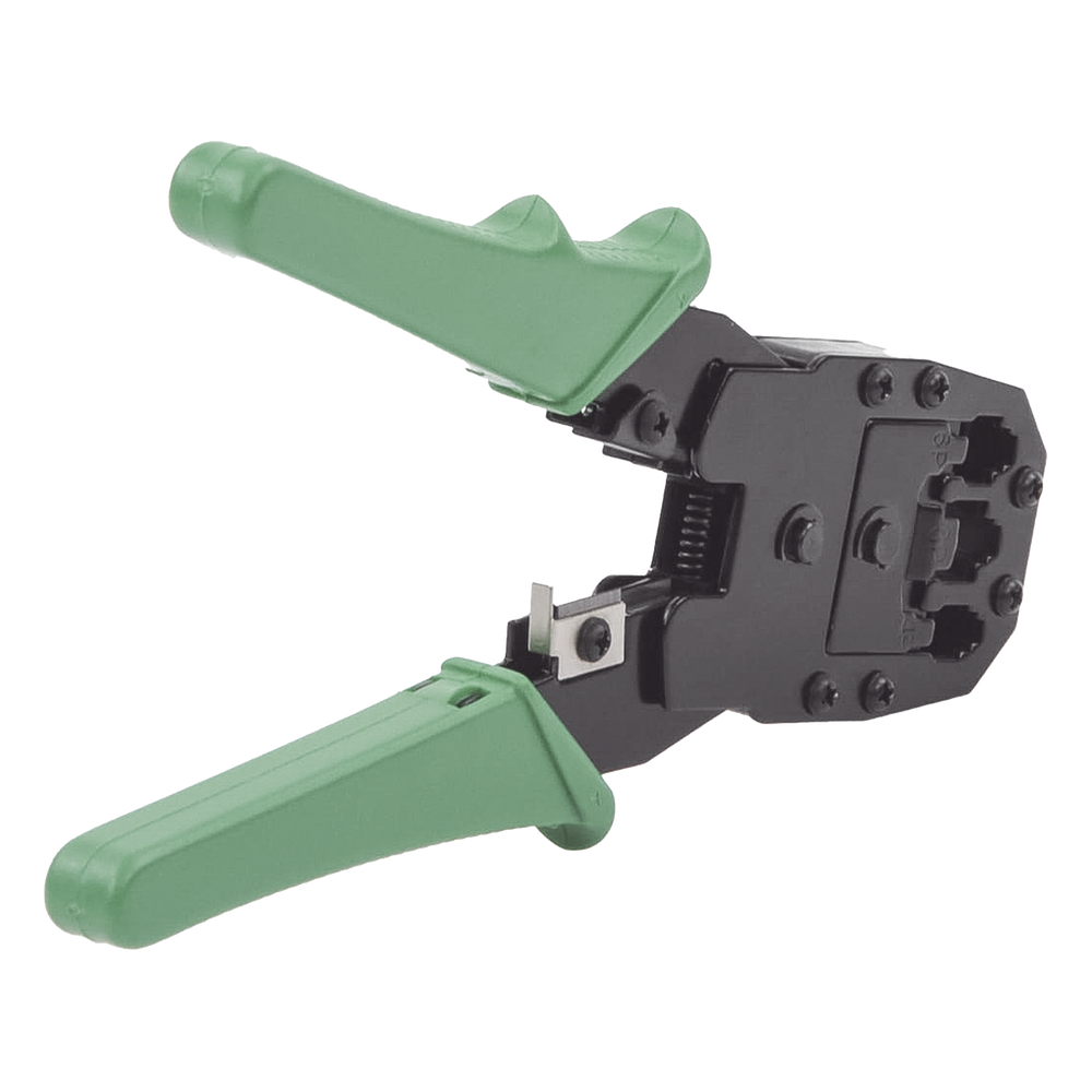 Pinzas para plegar (Ponchadoras) cables RJ11, RJ12, RJ45 telefónicos y cables de red Cat5e, Cat6, Cat6a y con Cavidades para 4, 6 y 8 conductores.