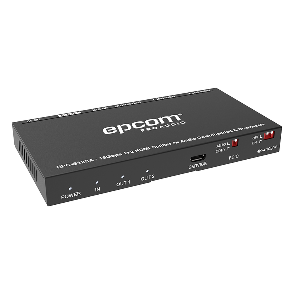 Splitter HDMI 1x2 | 4K@60Hz | Extractor de Audio | Down Scaler | HDR  4:4:4 | EDID | 18Gbps