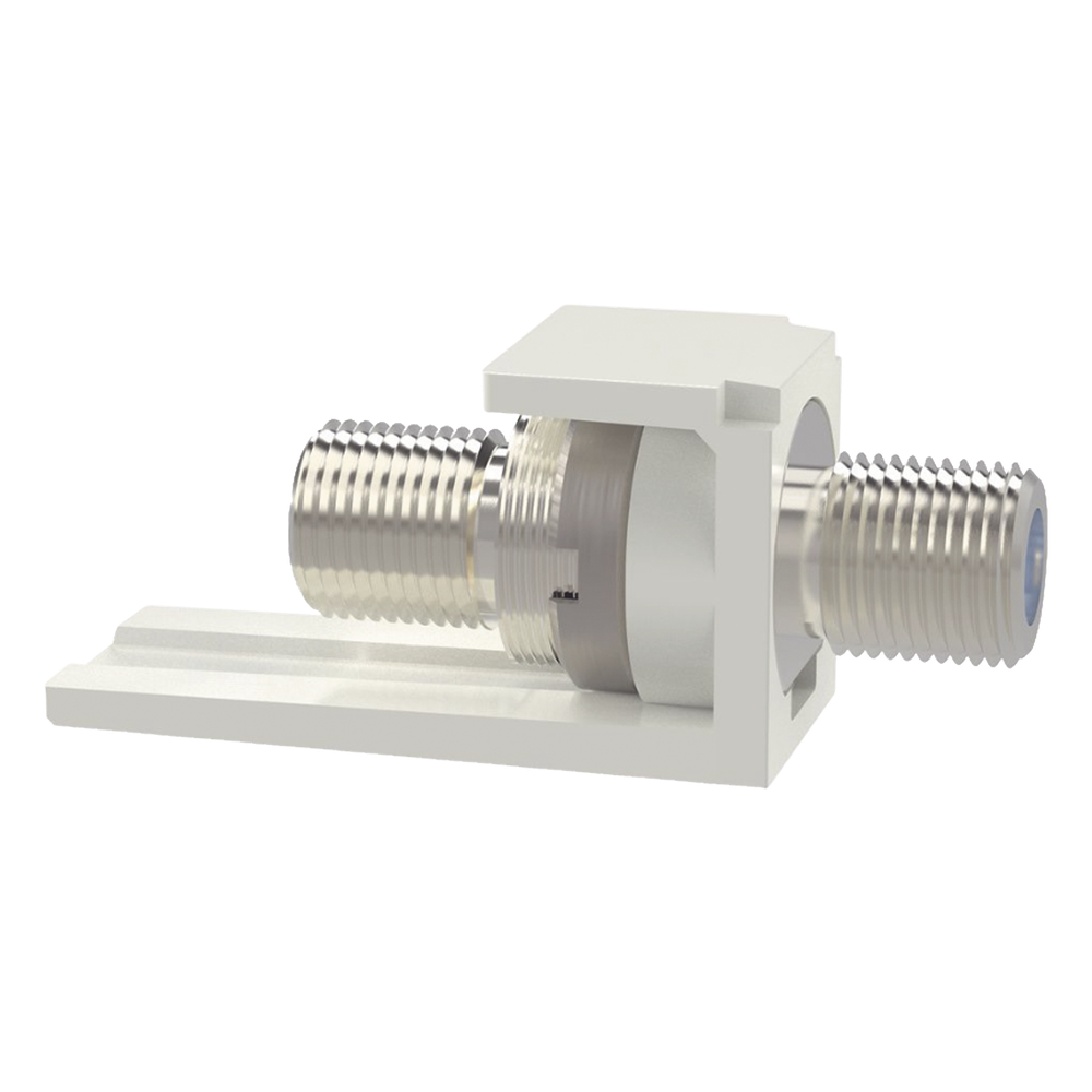 Módulo Acoplador Coaxial Tipo F, Mini-Com, de 75 Ohms, 3.0 GHz, Color Blanco