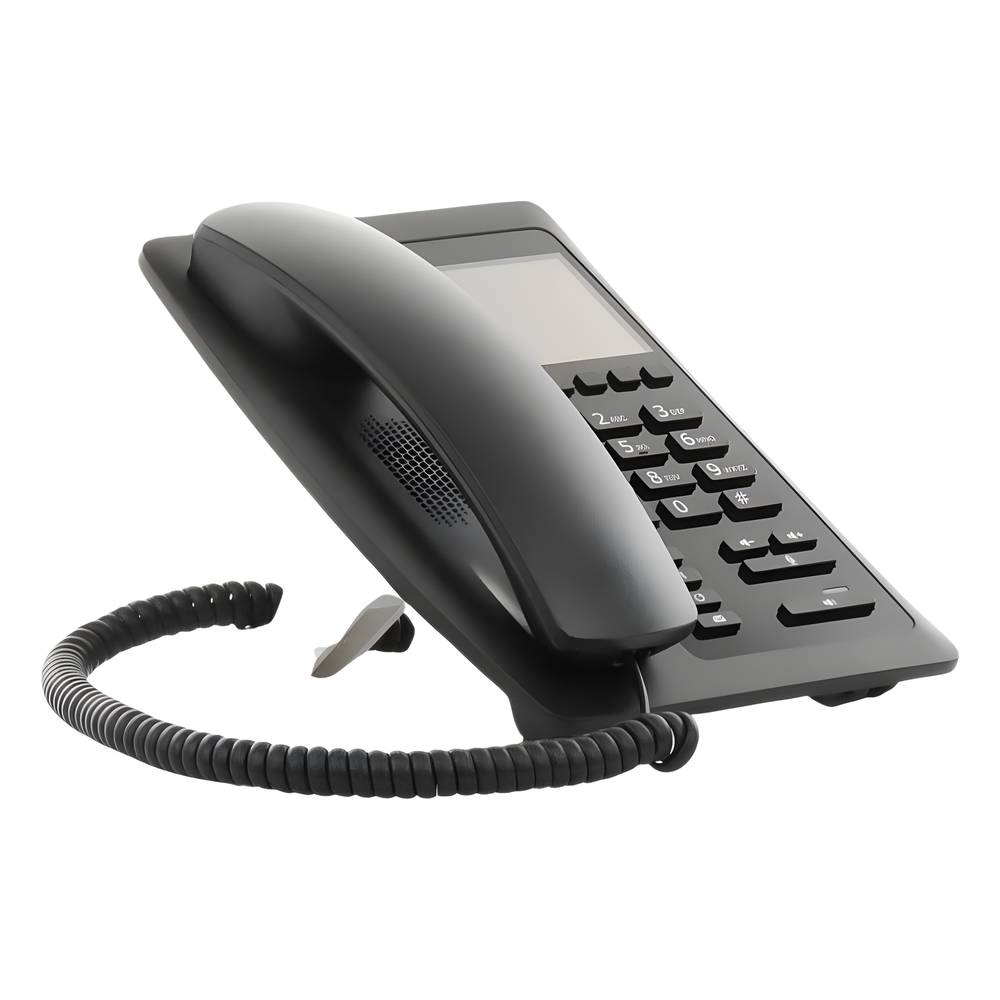 (H5W Color Negro)Teléfono IP WiFi para Hotelería, profesional de gama alta con pantalla LCD de 3.5 pulgadas a color, 6 teclas programables para servicio rápido (Hotline) PoE