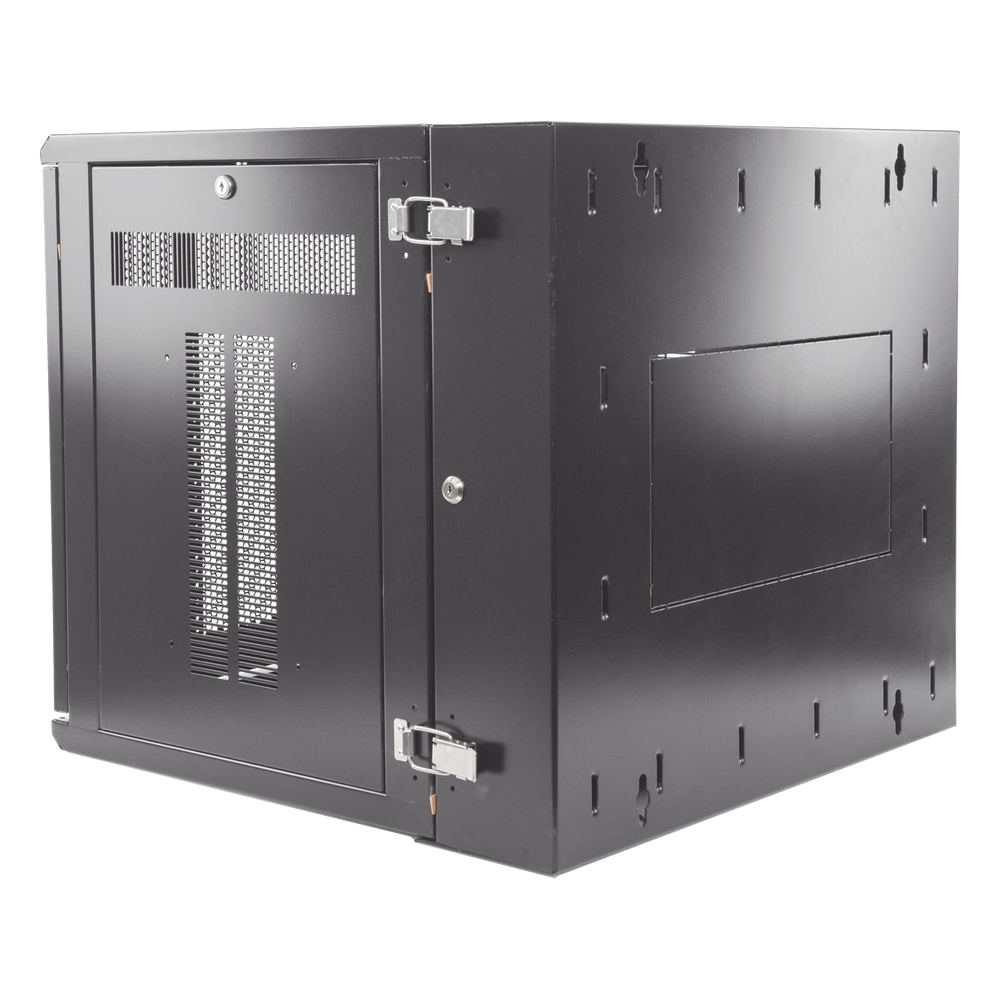 Gabinete PanZone de Montaje en Pared, de 19in, Puerta Ventilada, 12 UR, 635mm de Profundidad, Color Negro