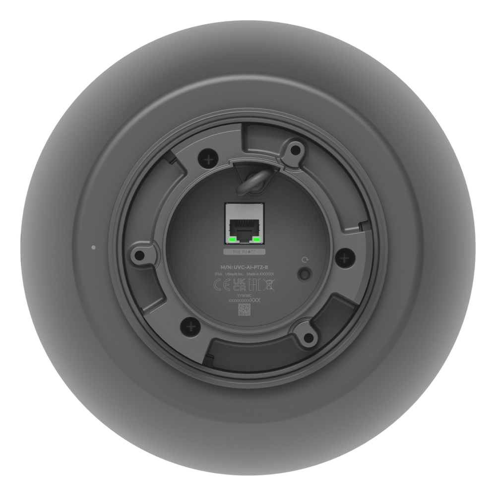 Cámara UniFi Protect PTZ AI Industrial Color Negro, 4K (8MPX), Zoom Óptico 22x, Visión Nocturna IR 100 m, Reconocimiento Facial y Placas, Protección IP66, Movimiento 360°, PoE++