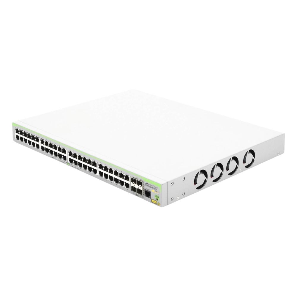 Switch PoE+ Administrable CentreCOM FS980M, Capa 3 de 48 Puertos 10/100Mbps + 4 SFP Gigabit, 375W