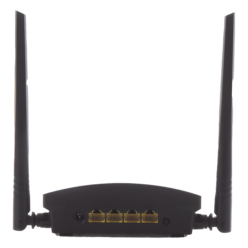 Router Inalámbrico WISP en Banda 2.4 GHz / Hasta 300 Mbps / 4 Puertos 10/100 Mbps /  2 Antenas Omnidireccional de 5 dBi / Interior