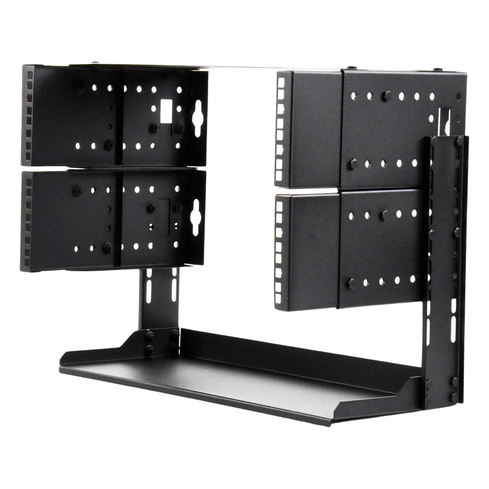 Rack Abierto de montaje en Pared, de 19in, 5 Unidades de rack, Profundidad Ajustable (8" a 12") con Charola de Uso Múltiple.
