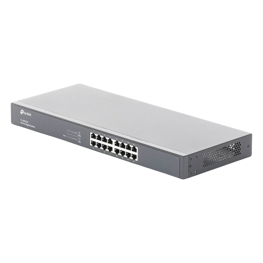 Switch Gigabit no administrable de 16 puertos 10/100/1000 Mbps para rack