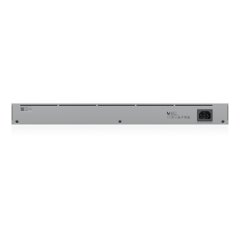 Switch UniFi Capa 2 / 24 Puertos Gigabit / 16 Puertos PoE+ 802.3af/at / 95W Total / 2 Puertos SFP 1G / Pantalla LCM / Sin Ventilador